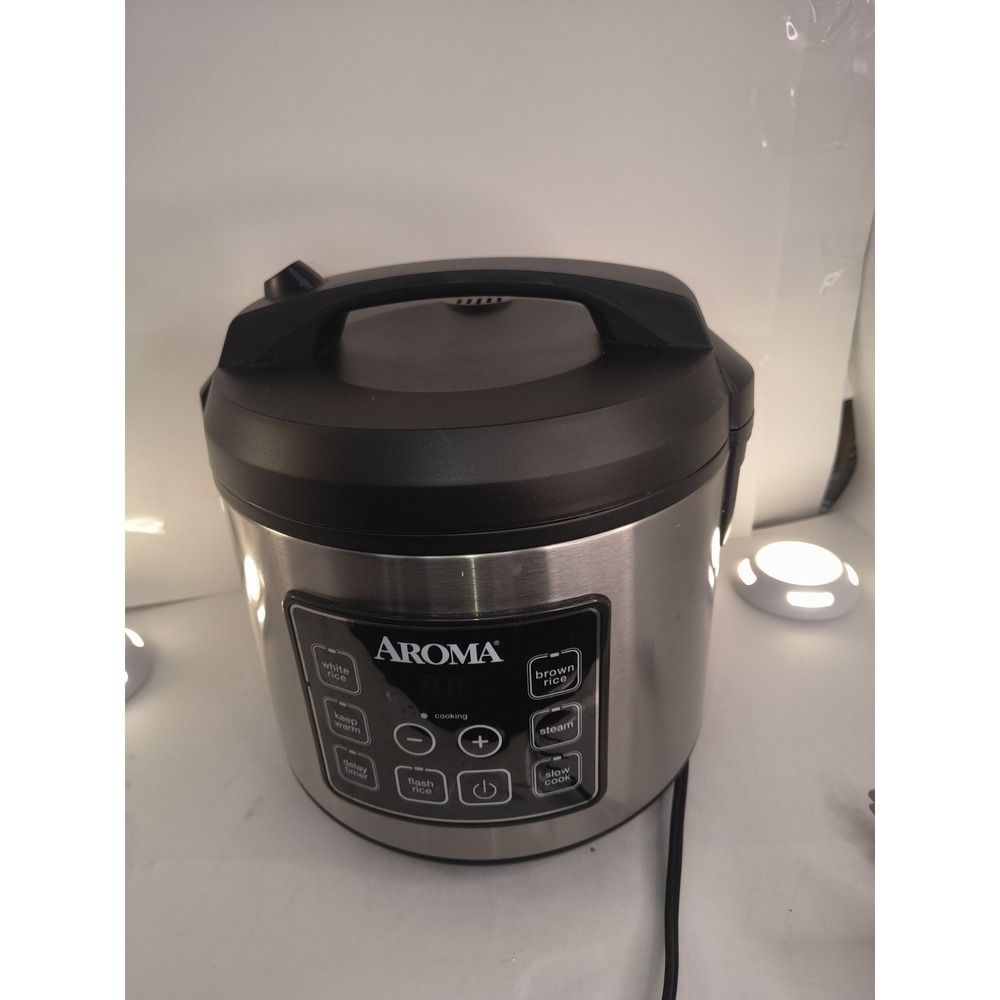 Aroma 8-Cup (Cooked) Rice & Grain Cooker, Steamer, New Bonded Granite Coating
